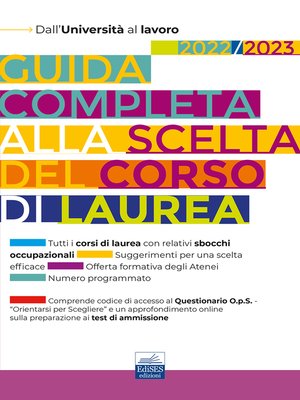 cover image of Guida completa alla scelta del corso di laurea